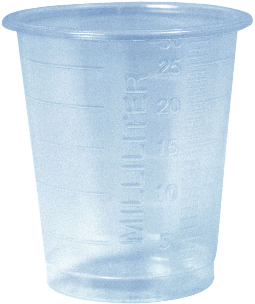 Medizinbecher graduiert 30ml blau